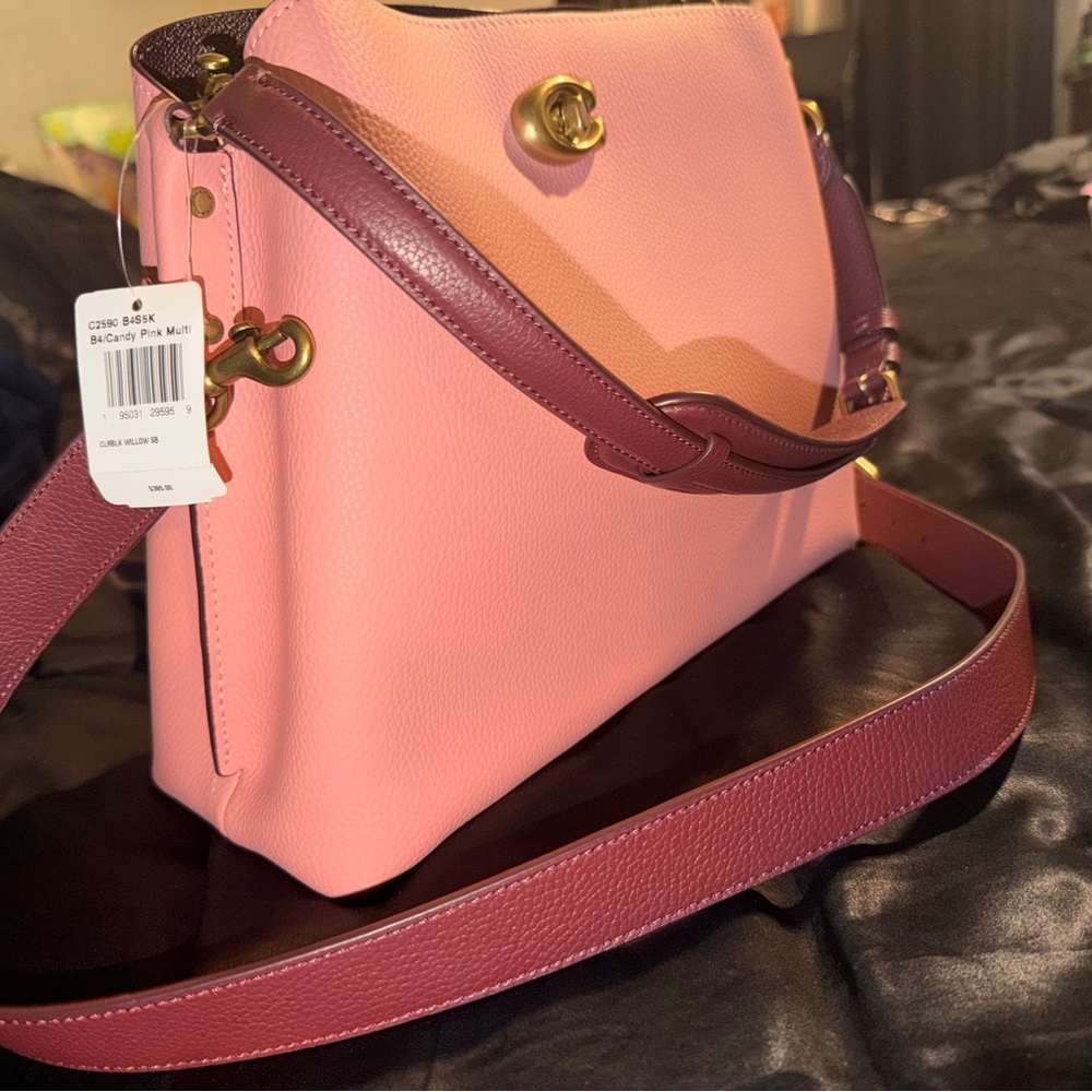 Pink and Burgundy Women's Bag